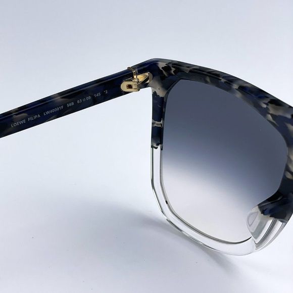 Loewe LW40001F FILIPA 56B Sunglasses Shiny Havana Gradient Smoke Shield Women